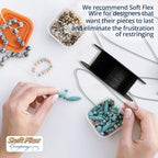Soft Flex 49 Strand Beading Wire - Medium 0.19 Diameter - 30 Feet Nylon Design Wire - style: Black