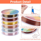 Beebeecraft 24 Gauge Copper Jewelry Wire, 158 Feet 6 Colors Beading Craft Wire Round Tarnish Resistant Bendable Flexible Metal for Jewelry Making Supplies