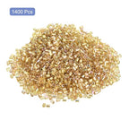 uxcell 1400Pcs Glass Bugle Beads, 1.5x1.5mm Tube Mini Loose Glass Seed Spacer Bead for DIY Earrings Necklaces Bracelets Jewelry Making (Gold Tone) - color: Gold Tone, size: 1.5x1.5mm