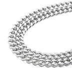 Craftdady 2Pcs Flat Chain Strap Silver Metal Purse Handbag Shoulder Body Replacement Strap 39.3" Twisted Curb Link Aluminum Cable Chain for Wallet Clutch Belt Necklace Bracelet - color: Silver, 16.5x13mm