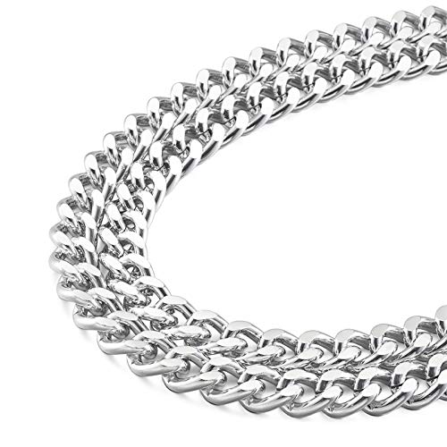 Craftdady 2Pcs Flat Chain Strap Silver Metal Purse Handbag Shoulder Body Replacement Strap 39.3" Twisted Curb Link Aluminum Cable Chain for Wallet Clutch Belt Necklace Bracelet - color: Silver, 16.5x13mm