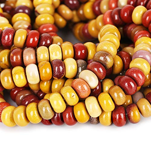 ICAI Beads 5x8mm Natural (Mookaite Jasper, 5x8) Beads Rondelle Spacer Loose Beads for Jewelry Making DIY Crafts Design 1 Strand 15" APPR - color: Mookaite Jasper, size: 5x8