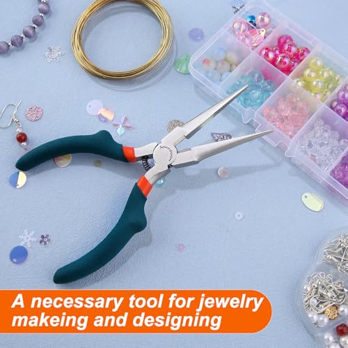 SPEEDWOX Needle Nose Pliers for Jewelry Making with Wire Cutter Serrated Jaws Convex Shoulders Pliers for Bending Wire and Small Object Gripping - style: Needle Nose Pliers With Cutter