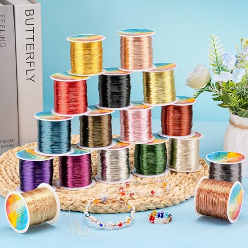 203 Feet Tarnish Resistant Copper Wires 24 Gauge/0.5mm Jewelry Craft Wires Beading Wire for Jewelry Making, Wire Wrapping and Crafting (Champagne Gold) - color: Champagne Gold, size: 24 Gauge