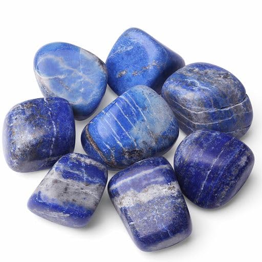 YATOJUZI 1LB Lapis Lazuli Tumbled Polished Natural Crystals Stones Bulk Crystal Gemstones Wholesale for Tumbling Cabbing Energy Balancing Reiki Crystal Decoration Meditation Therapy Gifts - color: Lapis Lazuli, size: 450g