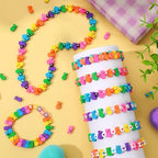 Easter Polymer Clay Beads, 300pcs Bunny Mixed Spacer Clay Beads for Spring Easter Jewelry Making DIY Bracelet Necklace Accessories Craft Party Supplies - color: Pink Blue Yellow Green Purple Orange