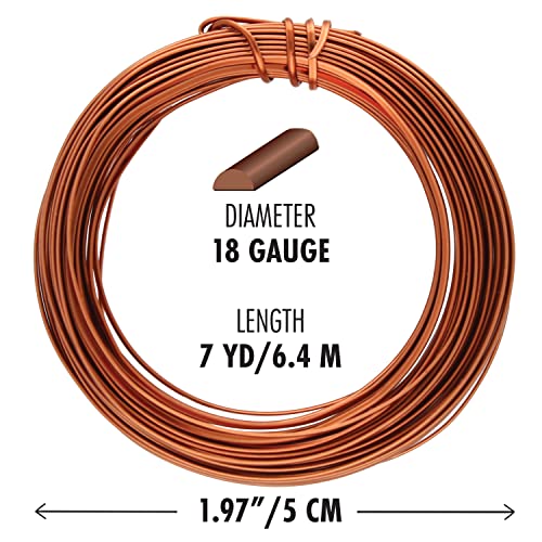 The Beadsmith Half-Round Craft Wire – Soft Temper Jewelry Wire, Antique Copper Color, 18 Gauge, 7 Yards - color: Antique Copper, size: 18 Gauge