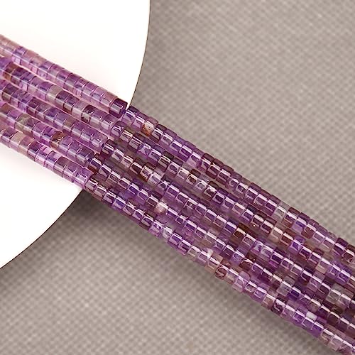 BONNY BOXX 150PCs Natural Amethyst Spacer Beads, Loose Semi Precious Flat Round Gemstone Heishi Disc Stone Beads for Beading Jewelry Making 4mm*2mm - color: Amethyst, size: 4MM*2MM