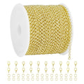 32.8 Feet Chains for Jewelry Making 14K Twist Chains Gold Plated Brass Necklace Craft Chains with Lobster Clasps and Jump Rings Bulk for DIY Bracelet Ankle Earring - color: Twist Rolo Gold