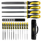 TARIST 17PCS File Set with Tool Bag, Includes 4PCS Large Metal File, 12PCS Needle File and Wire Brush,Work for Metal, Wood and More - style: File Set - 17 pcs