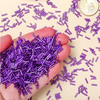 2000pcs Glass Bugle Beads, Tube Beads Bulk, Mini Long Tiny Small Waist Loose Spacer Embroidery Beaded for Bracelets Jewelry Making Sewing, Crafts, 2×6mm, Purple - color: Purple