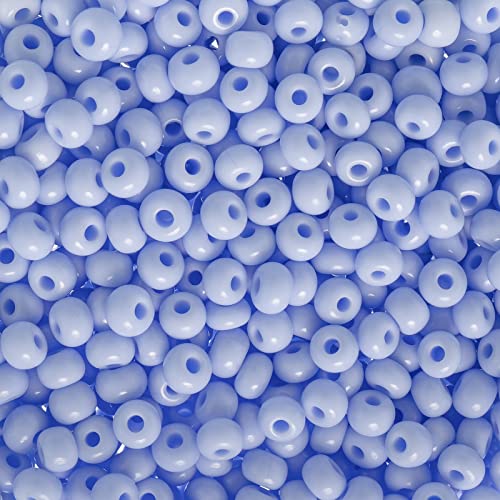 John Bead Czech Glass Seed Beads 6/0 Powder Blue Beads for Jewelry Making Crafts, 23g Vial - color: Powder Blue