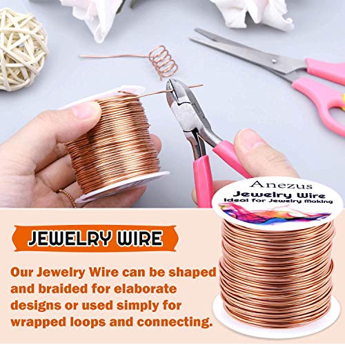 anezus 20 Gauge Jewelry Wire, 28 Yards Craft Wire Tarnish Resistant Copper Beading Wire for Jewelry Making Supplies and Crafting(Copper) - color: Copper