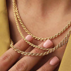 14K Yellow Solid Gold 1.5mm、2mm、3.2mm and 4.2mm Twisted Rope Chain Necklace, Ideal Gift for Women And Men(Lengths from 16 to 36 Inches) - size: 22inch