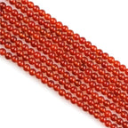 MJDCB 225pcs Natural Small Stone Beads 3mm Red Agate Round Smooth Loose Gemstone Bead for Jewelry Making Bracelets Earrings Necklaces Accessories - color: Red Agate
