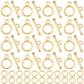 1 Box 60 Sets Round Toggle Clasp Gold Toggle Clasp Bar with Rings Bulk Metal Alloy OT End T Bar Closure Jewelry Connectors for Jewelry Making Bracelet Necklace DIY Crafts Beginners Adults - style: Style 5