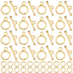 1 Box 60 Sets Round Toggle Clasp Gold Toggle Clasp Bar with Rings Bulk Metal Alloy OT End T Bar Closure Jewelry Connectors for Jewelry Making Bracelet Necklace DIY Crafts Beginners Adults - style: Style 5