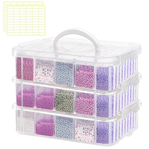 120pcs Bead Storagebead organizer boxes,3-Tier bead organizer boxes and craft storage boxes,Bead storage Stackable portable box,DIY Jewelry Craft Nails, Bracelets, Jewelry, (120pcs 2.09 x 1.57 x 0.8) - color: 120pcs (2.09x1.57x0.8Inch)