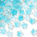 100Pcs Cherry Blossom Beads, 5-Petal Acrylic Flower Beads, Mini Spacer Beads Hair Charms Halloween Christmas for Bracelets Earring Jewelry Making- Blue - color: Blue, A Styles