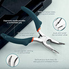 SPEEDWOX Bent Nose Pliers With Cutter - 5 Inch Curved Serrated Jaw Convex Shoulder Precision Jewelry Pliers For Wire Wrapping & Beading - style: Bent Nose Pliers With Cutter