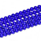 100pcs Sapphire Blue Cat Eye Beads 8mm Round Semi Precious Stone Hole Size 1mm DIY Charm Spacer Beading Smooth Gemstone Loose Beads for Jewelry Making Bracelets Necklaces Earrings Crafting - color: Sapphire Blue