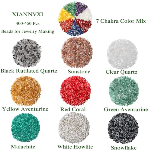 XIANNVXI Clear Quartz Beads, Natural Chip Stone Beads 400Pcs Crystal Bead 5-8mm Irregular Healing Crystal Loose Rocks for DIY Jewelry Making - color: Clear Quartz