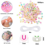 1000Pcs Glow Letter Beads Acrylic Alphabet Bead Glow in The Dark, 4x7 mm Round Beads for Friendship Bracelets and DIY Crafts - color: Glow in the dark(Round)