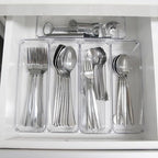 LotFancy 8 Pack Clear Plastic Drawer Organizers, 9.2''×3''×2'', Food Grade Storage Trays, Non-Slip Storage Bins for Kitchen Utensil, Silverware Cutlery, Bathroom, Office Desk, Makeup, Jewelry