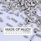 BronaGrand 100g (about 250-400pcs) Antique Silver Column Spacer Beads Bracelet Charms Necklace Pendants Jewelry Findings Accessories for Bracelet Necklace Jewelry Making - color: Antique Silver