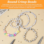 LXUEJIE 600 Pcs Crimp Bead Covers, Crimp Beads for Jewelry Making, 4mm Multi-Color Alloy Crimps Bead Knot Covers Half Round Open Crimps Beads for Bracelet Jewelry Making Craft DIY