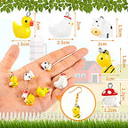 Civaner 50 Pcs Resin Charms for Jewelry Making, Cute Mushroom Bee Duck Cow Chicken Swan Rabbit Pig Farm Animal Pendants for DIY Bracelets Necklaces - style: Classic Style
