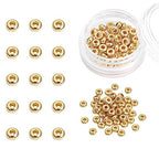 BEADIA 14K Gold Plated Roudelle Spacer Beads 4x1.8mm 50pcs for Jewelry Making Findings Non Tarnish - color: 14K Gold, size: 4x1.8mm Roudelle