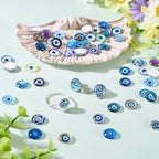 100Pcs/Set Flat Round Transparent Glass Cabochons with Pattern Eye Flatback Glass Dome Flatback Cab Beads for Photo Cameo Jewelry Making Necklace Ring DIY Crafts 12x4mm Mixed Eye - color: 100Pcs-12x4mm-Mixed Eye