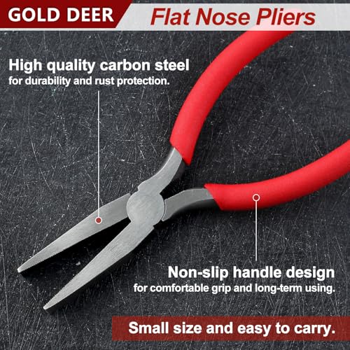 6 Inch Flat Nose Pliers with Serrated Jaw Precision Duck Bill Fine Pliers Multipurpose for Maintenance and Jewelry Making - style: Flat Nose Pliers