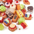 Cheriswelry Cup Cake Resin Pendants Lovely Food Sweet Dessert Dangle Charms Links Hanging Ornament with Metal Loop Fruit Pendants for Key Chains Bracelet Necklace Jewelry Making - color: Mixed Color-Cake*2