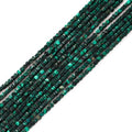 Faceted Natural Malachite 2-3mm Cube Square Loose Beads Gemstone Small Loose Beads Healing Crystal Energy Stone for DIY Jewelry Making 15" - color: Malachite