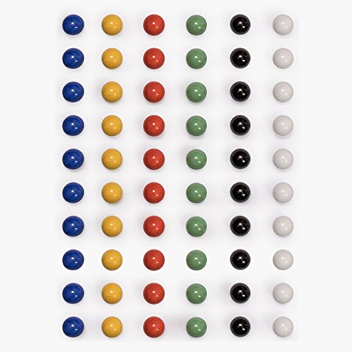 Yellow Mountain Imports 60 Pieces Chinese Checkers Marbles Set with Solid Colors - 16 Millimeters - size: 16mm(Matt)