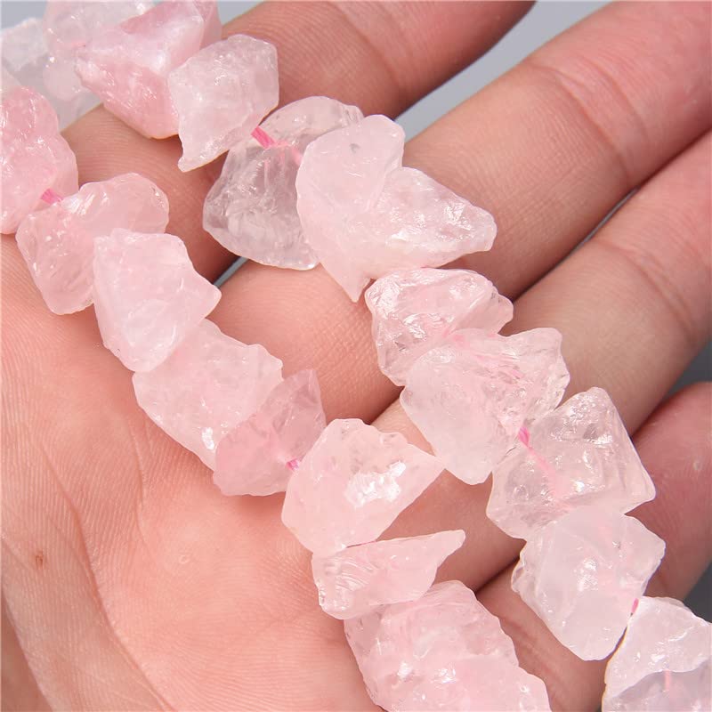 10-13mm Natural Irregular Freeform Raw Rose Quartz Stone Nugget Beads Reiki Crystal Healing Minerals Quartz Bead DIY Jewelry Making - color: Rose Quartz