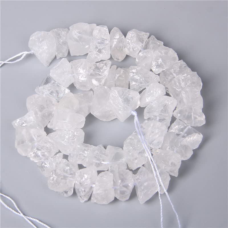 10-13mm Natural Irregular Freeform Raw White Quartz Stone Nugget Beads Reiki Crystal Healing Minerals Quartz Bead DIY Jewelry Making - color: White Quartz