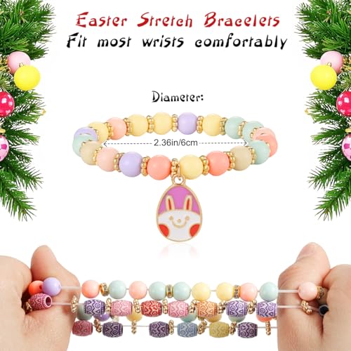 Emibele Colorful Stretch Bracelet Stack Boho Beaded Bracelet Set Heishi Surfer Bracelet Stackable Y2K Trendy Jewelry Friendship Multiple Set Women Fans - style: Colorful Easter 5PCS