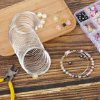 100 Loop Memory Wire for Beads Jewelry Making - Silver Steel Wire for Bracelet and DIY Crafts