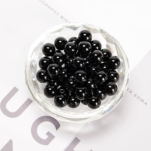 65Pcs Black Onyx Agate 6mm Beads Natural Stone Round Gemstone Genuine Real Stone for DIY Bracelet Jewelry String Making - color: Black Onyx Agate, size: 6mm
