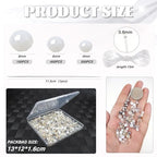 TOAOB 1000pcs Briolette Crystals Glass Beads 4mm 6mm 8mm Rondelle Faceted Spacer Beads White Loose Beads for Bracelets Necklace Earrings Jewelry Making - color: White