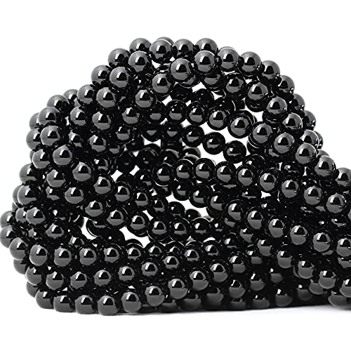 60PCS 6mm Black Smooth Polish Onyx Agate Gemstone Round Loose Beads for Jewelry Making 1 Strand 15" - color: Black Onyx, size: 6mm 60pcs