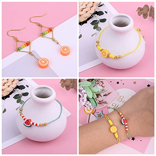 50PCS Handmade Polymer Clay Beads Watermelon Slice Loose Beads Fruit Theme Spacer Beads for DIY Bracelet Necklace Earring Charm Jewelry Making Hole 1.8mm - color: Watermelon Slice