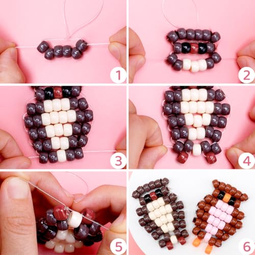 Praisebank Pony Beads, 8000pcs 6x9mm, Wholesale Beads, Bracelets Jewelry Making, Arts & Crafts(Earth-Tone) - color: Earth-tone, size: King Size