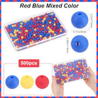 1 Box 500Pcs Round Frosted Beads Red Matte Beads 8mm Small Ball Acrylic Opaque Smooth Bubblegum Rubberized Imitated Silicone Spacer Bead for Jewelry Making Bracelets Necklaces DIY Crafts - color: Red