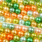 100pcs Color Pearl Beads Chunk Bubblegum Bead 20mm Pen Ball Beads for Pen Bag Jewelry Making Necklace Bracelets(Green&Yellow) - color: green&yellow