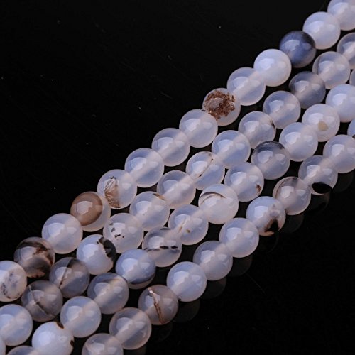 Rare Collection Natural Beads Mixed Color Tourmaline Round Loose Beads for Jewelry Making DIY Bracelet Necklace (6mm) - color: Black And White Agate, size: 6mm