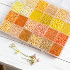 Yellow Colors 3mm Seed Beads, 5200Pcs Glass Seed Beads Kit with Storage Box for DIY Necklace Bracelet Crafts - color: Yellow
